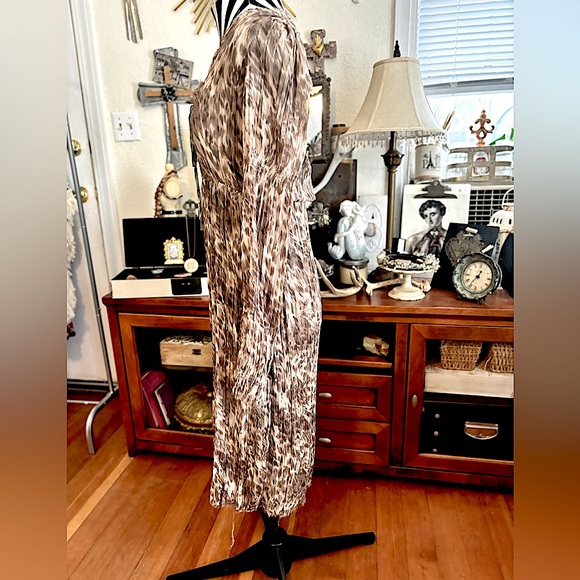 Free People Sheer Leopard Print Button Down Layering Duster Intimates Size P/S - Picture 13 of 13